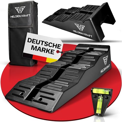 HELDENKRAFT® Auffahrkeile für Wohnmobil [2x Keile inkl. Zubehör] -...