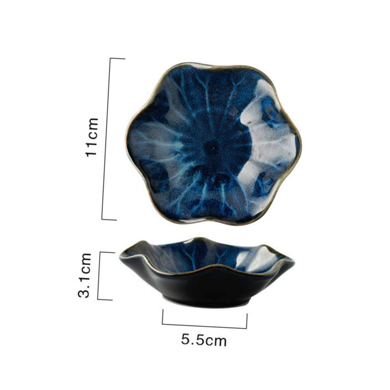 NAMOARLY 3-piece Set of Ceramic Sauce Plates Snack Dish Seasoning Dish Saucer Sushi Dishes Small Plate Microwave Oven Safe Random