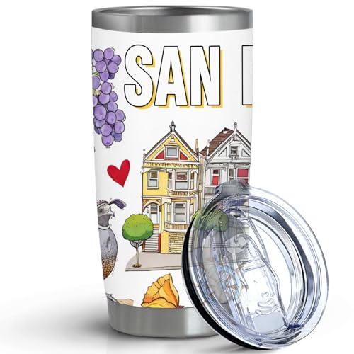 Image of City Travel Mug for City Lover,20oz Double Wall Tumbler Vacuum Insulated Stainless Steel Coffee Cups (San Francisco)