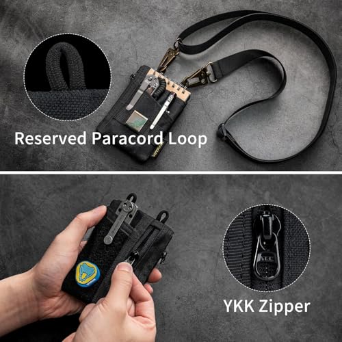 Image of VIPERADE VE18-S Small EDC Pouch, Mini EDC Pocket Organizer for Men, EDC Pocket Organizer Pouch, 3 Slots with 2 Zipper Pockets Multitool Pouch
