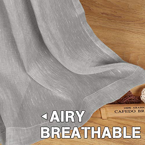 H.versailtex Privacy Protection Home Fashion Natural Linen Rich Quality Curtain Sheers Multi Size 52X96 - Inch/Nickel Grommet Top Linen Curtain Panels Indoor Curtains (Set Of 2, Grey) #TOP5