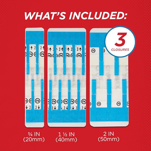 clozex emergency laceration closures - repair wounds without stitches skin closure device for 3 individual wounds or combine for total length of 4 14 inches