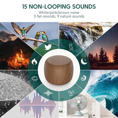 Image of Babelio White Noise Sound Machine for Adults Kids Baby, Mini, 15 Non-looping Sounds, Timer, Memory Function, Easy to Pocket and Travel