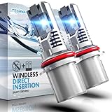 TECHMAX 9007 LED Bulb, HB5 LED Light Bulb 12000LM Bright 6500K Windless Direct Insertion Plug and Play Halogen Replacement, Pack of 2