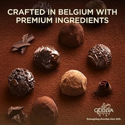 Godiva Dark Chocolate Truffle Gift Box, Belgian Dark Chocolates with Ganache Center, Gourmet Gift for Birthdays, Holidays, Kosher, 15 Pc