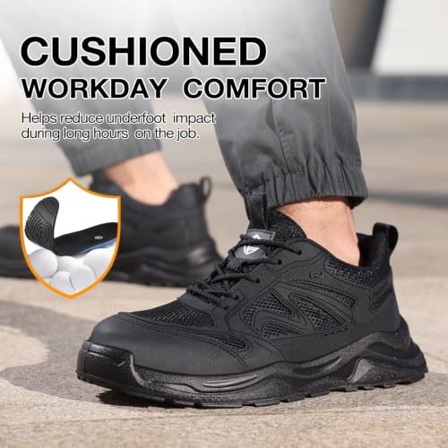 Image of Steel Toe Work Shoes for Men Lightweight Warehouse Safety Sneakers