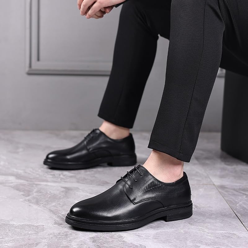 Men Platform Dress Oxford Shoes Lace Up Outdoor Patent Leather Non Slip Rubber Sole Slip Resistant Anti-Slip Working Plain Toe2