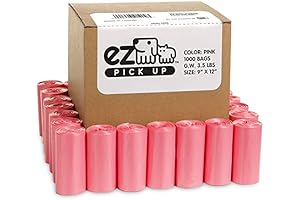 Pink Poop Bags - 1000 Count Dog Waste Bags, Cat Litter Bags,...