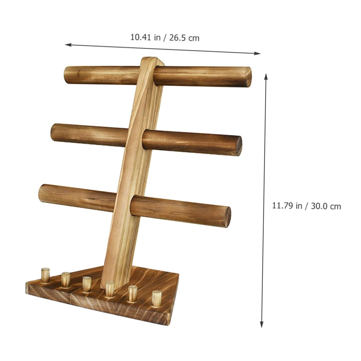 Ciieeo Jewelry Display Rack Organizer for Bracelets Watches Bangles and Rings Wooden Storage Stand for Home and Jewelry Stores Elegant Decorative
