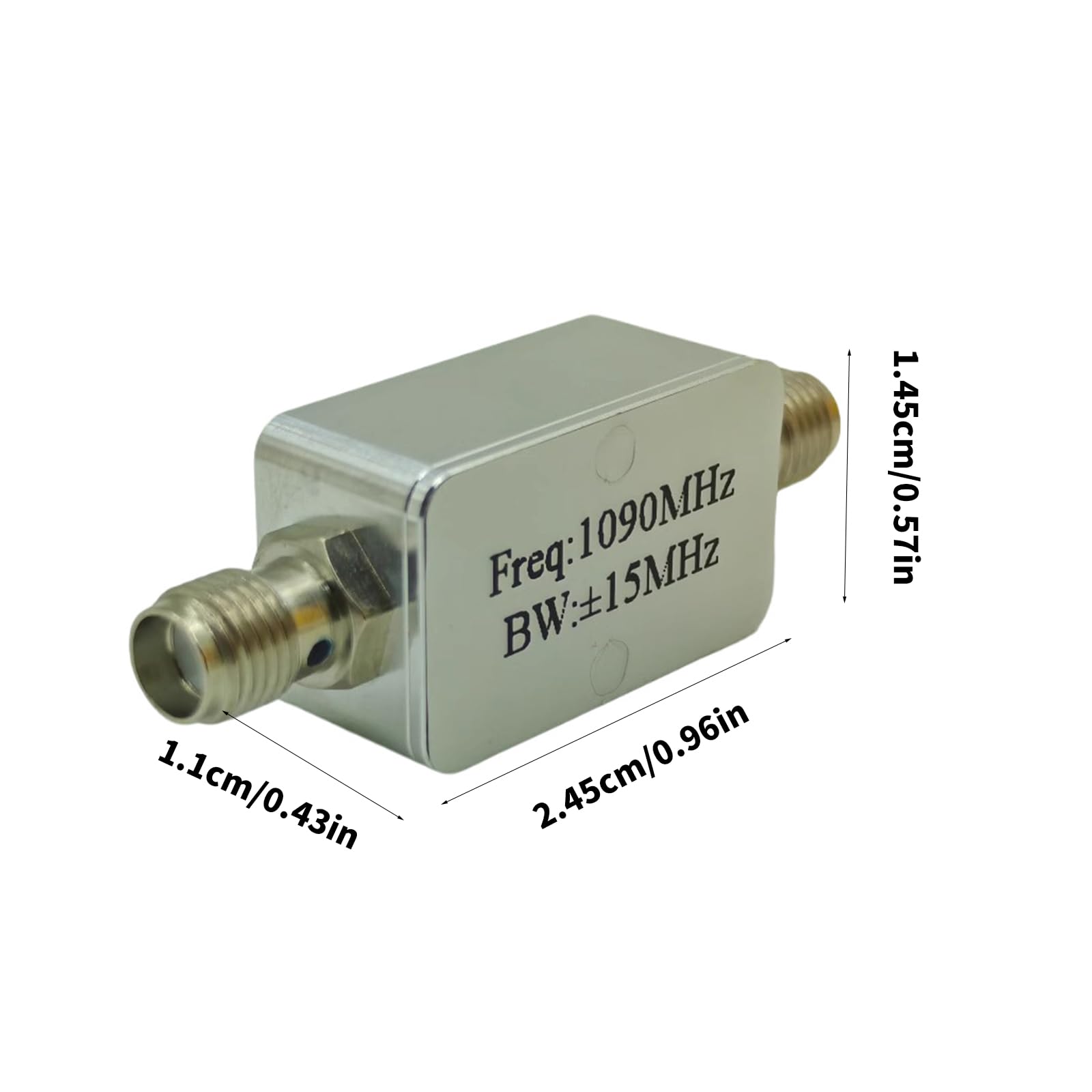 Filtre passe-bande 416 MHz/1090 MHz fréquence passe-bande pour connecteur SMA à bande passante faible et élevée 15 MHz