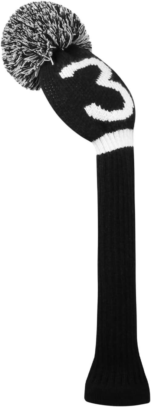 Scott Edward 1PCS Golf Head Cover Knit for Driver Wood Fairway Wood Hybrid with Rotating Number Tags Number Tags