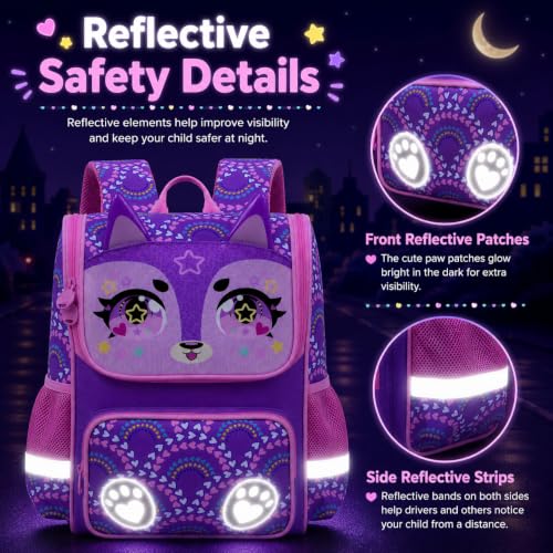 Image of KLFVB 3PCS Backpack for Girls and Boys, 15 inch Unicorn Dinosaur Bookbag with Lunch Box, Kids Preschool School bag
