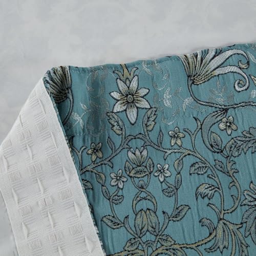 Sundour Kyoto Fully Lined Pencil Pleat Curtains Blue 66x90 Curtain Pair - Image 6