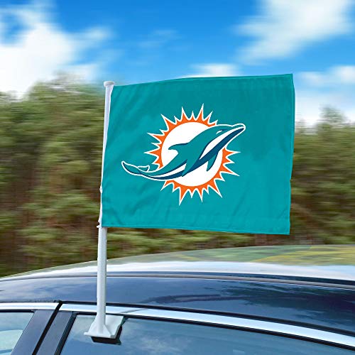 Drapeau de voiture NFL Miami Dolphins bleu sarcelle résistant au vent