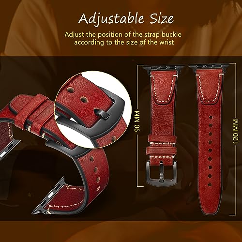 CeiBand Leather Strap for Apple Watch 44 mm/42 mm/45 mm/46 mm/49 mm - Image 4