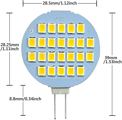 Miniatura 2 de GRV G4 24-2835 SMD - Lámpara LED súper brillante blanca cálida para caravana gabinete de caravana luz de cúpula ACDC12V-24V paquete de 10 30
