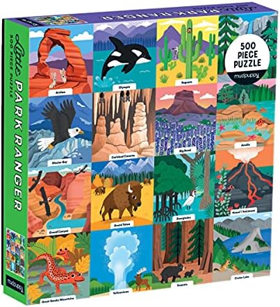 Little Park Ranger 500 Piece Family Puzzle from Mudpuppy - Beautifully Illustrated Portraits of U.S. National Parks, 20" x 20", Provides Hours of Puzzling Fun, Ages 8+, Puzzle Image Insert Included