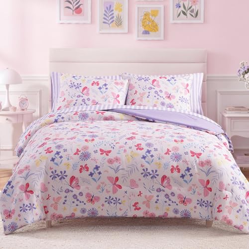 Image of Full Size Comforter Sets with Sheets for Girls-7 Pieces Full Size Bed Set