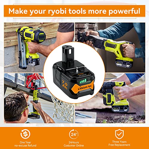 Vanon 7.0Ah P108 18V Replacement For Ryobi 18V Battery 1 Pack Lithium Ion High Capacity Batteries Compatible With P108 P102 P103 P104 P105 P106 P107 P109 P122 Bpl18151 Bpl1820 Cordless Tool #TOP5