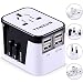 Tensun Travel Adapter, International Power Adapter for European Plug Wall AC Charger Socket with 4 USB Charging for iPad, iPhone 7/7s/Plus, SE, Galaxy S7/S6 Edge, S5, Note, LG