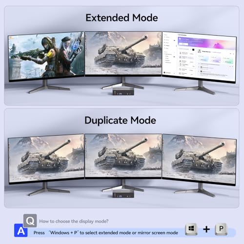 Image of KVM Switch 3 Monitors 2 Computers with Audio, HDMI + DisplayPort Triple Monitor KVM Switches, 3 Monitor KVM Support 4K@60Hz for 2 PC Share 3 Display and 4 USB 3.0 Devices