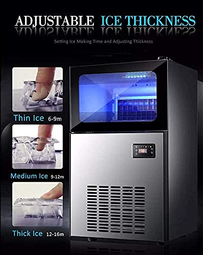 ywewsq Ice Maker Machine Arbeitsplatte, kommerzieller Eiswürfelbereiter, Macht 77 Pfund EIS in 24 Stunden, Eiswürfel… – Bild 4