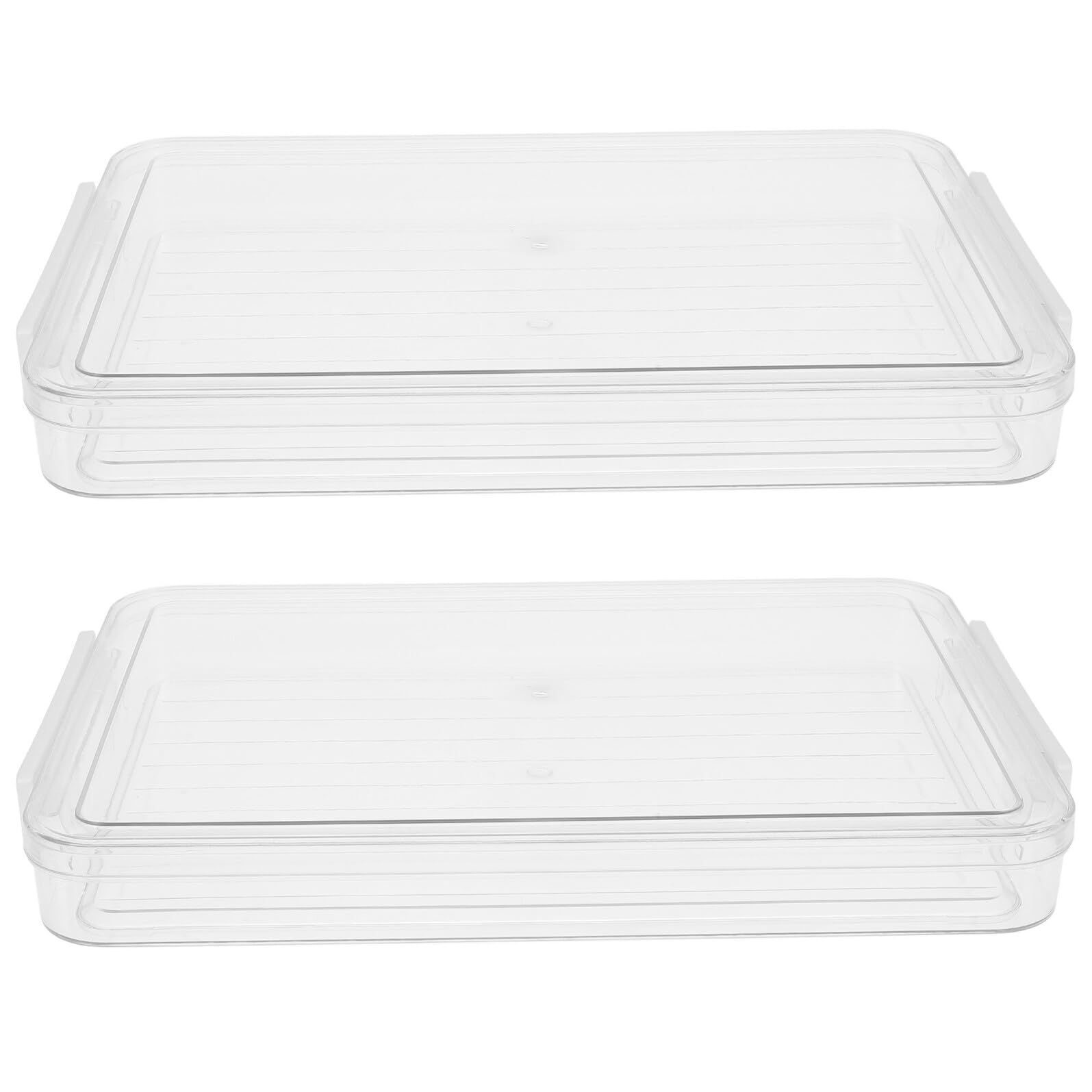 Ciieeo Set 2 Scatole Portadocumenti Trasparenti in Pet Coperchio, Design Impilabile per Ufficio e Scuola, Ampio Spazio Interno per Conservare Documenti A4