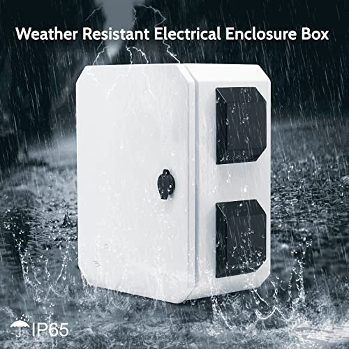 Octide New Upgraded Outdoor Electrical Box, Ip65 Waterproof, Cold-Rolled Steel Plate, Aluminum Alloy Back Beam, One-Piece Ventilation Design, Wall/Pole Mounted. (15.7" X 11.8" X 7.9") #TOP6