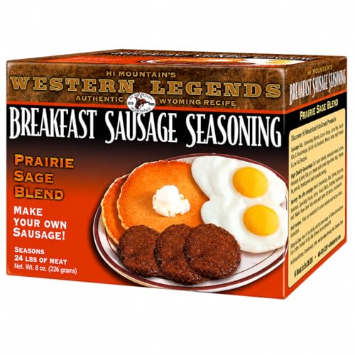 Hi Mountain Breakfast Sausage Seasoning Mix | PRAIRE SAGE | Make Homemade Sausage with Pork, Venison, Deer, Elk & Wild Game | Makes up to 24 lbs