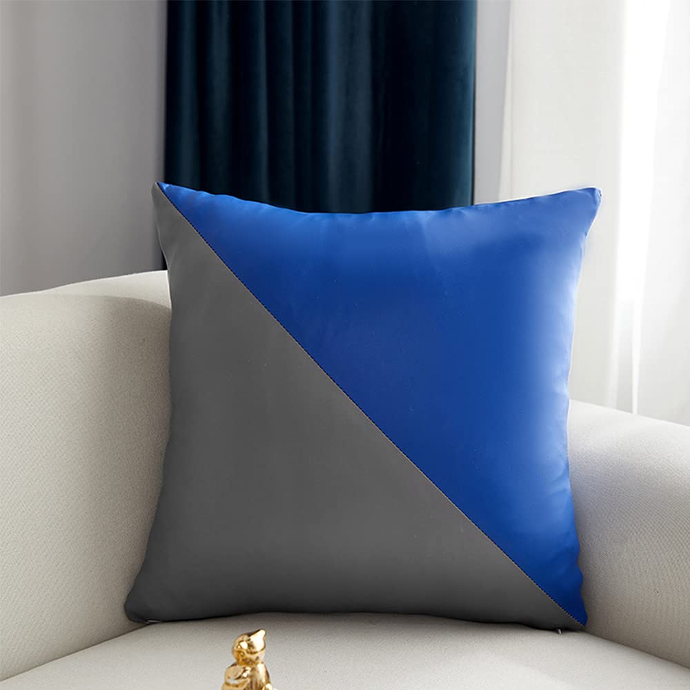 Set Di 2 Federe Per Cuscini In Finta Pelle 40x40 Cm - Design A Scacchi Nero, Con Cerniera Nascosta, Per Divano