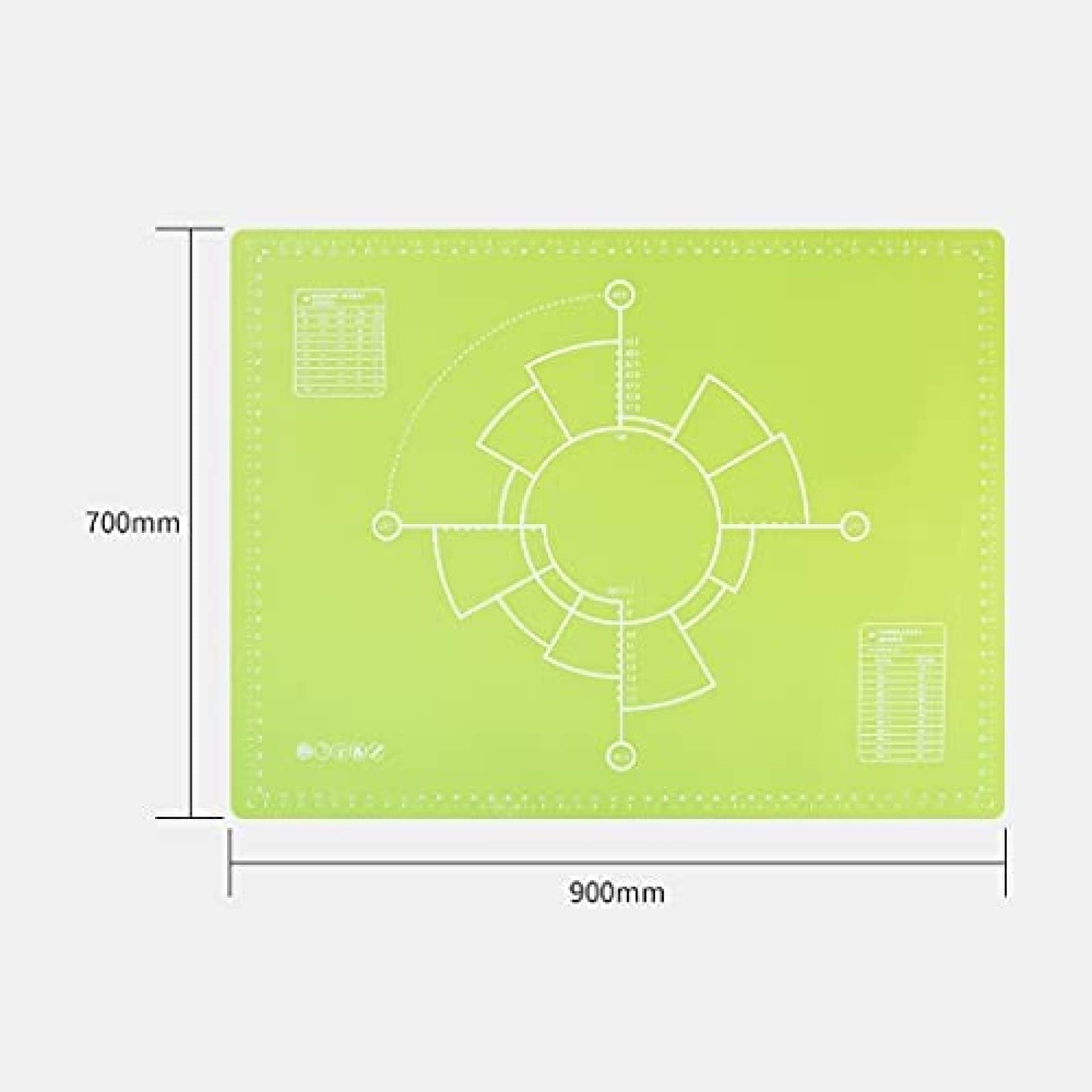 Tapis De Pâtisserie en Silicone pour Pâtisserie Et Pétrissage, Tapis À Rouler La Pâte Antiadhésif Antidérapant Grand avec Mesures Vert,Vert