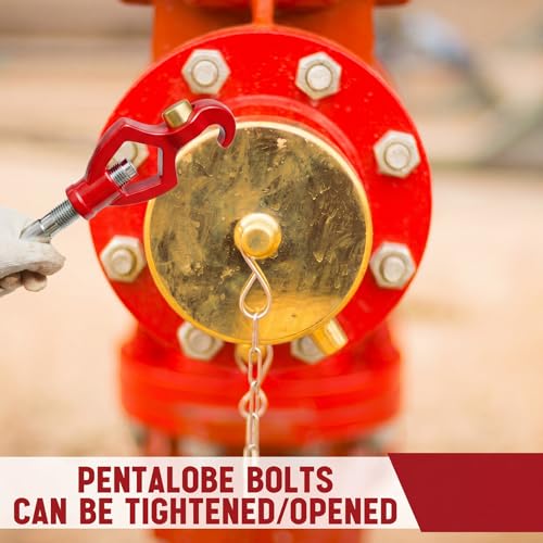 Image of Tandefio 1 Pcs Fire Hydrant Wrench, 1-1 /2 inch to 3 inch, Red
