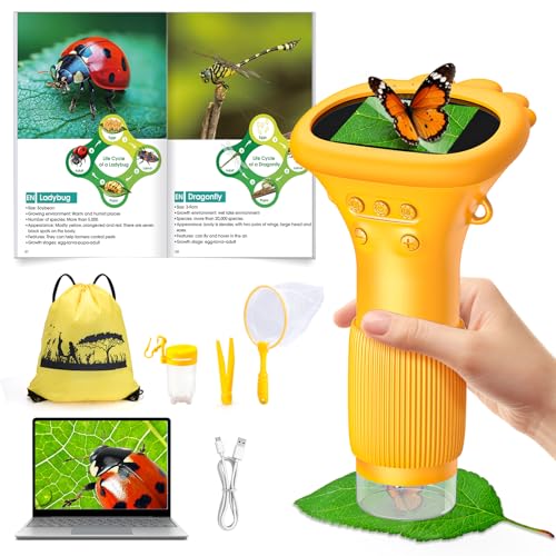 1000X Handheld Digital Microscope for Kids - 2.0 Screen 5-12 Year Old Boy Gifts-Kids Toys for 5-12 Years Olds Boys Outdoor & Garden Toys Rechargeable Edu Science Experiments Magnifying Glass