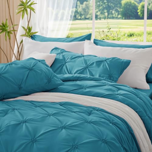 Image of BEDELITE King Comforter Set Teal,Lightweight & Soft Comforter