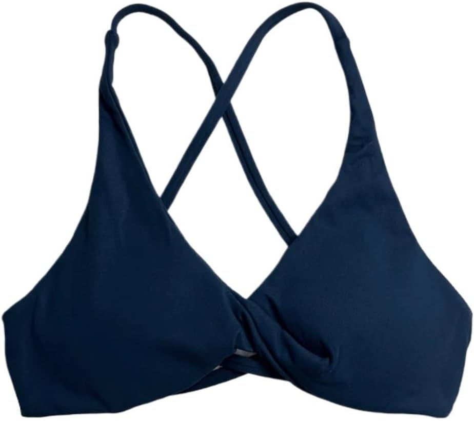 Front Twist Padded Cross Strap Sports Bra Sexy Back Fitness Sleeveless Short Top Yoga Sports Bra