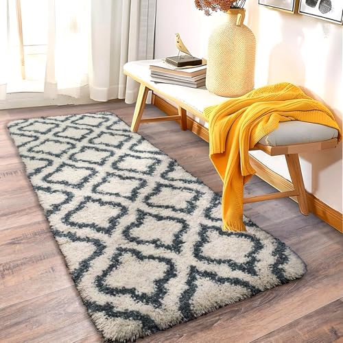Image of 2x10 feet Soft Runner Rug for Living Room and Bedroom, Modern Indoor Floor Carpet with Non-Slip Backing, Comfortable Decorative Home Decor Rug, Easy Clean & Durable- (I B M III, Rectangular)