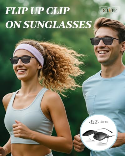 LUFF Polarized Clip-on Sunglasses for Men Women,Anti-Glare Flip Up UV400 Lightweight Sunglasses Clips for Outdoor/Driving2