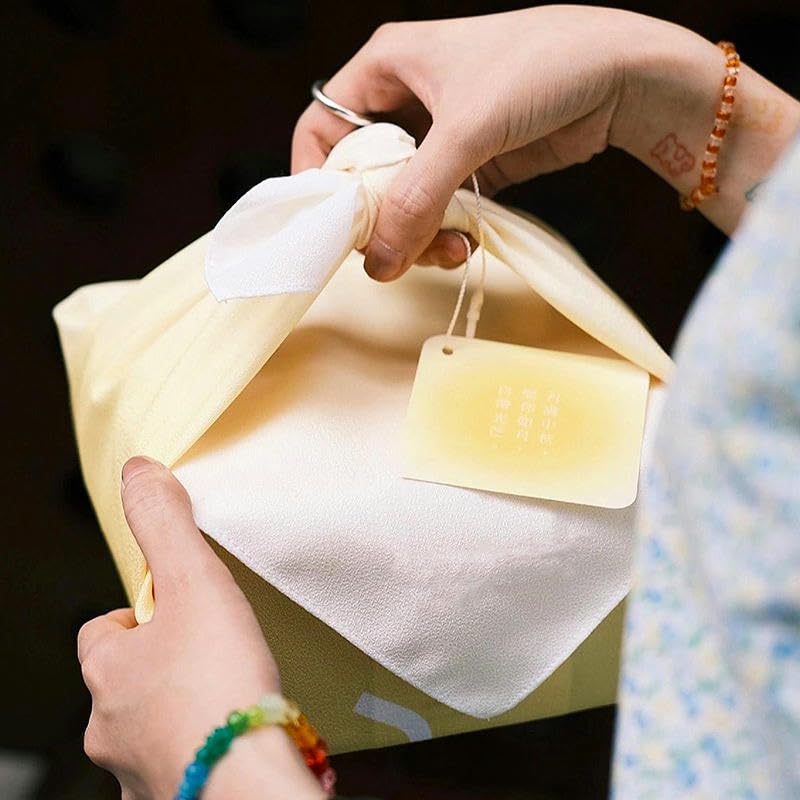 Japan Wrap The Cloth Cotton Line, 52/70cm 6szt. Żółto-zielona wielokrotnego użytku ściereczka do pakowania(Green,70 * 70cm 6pcs)