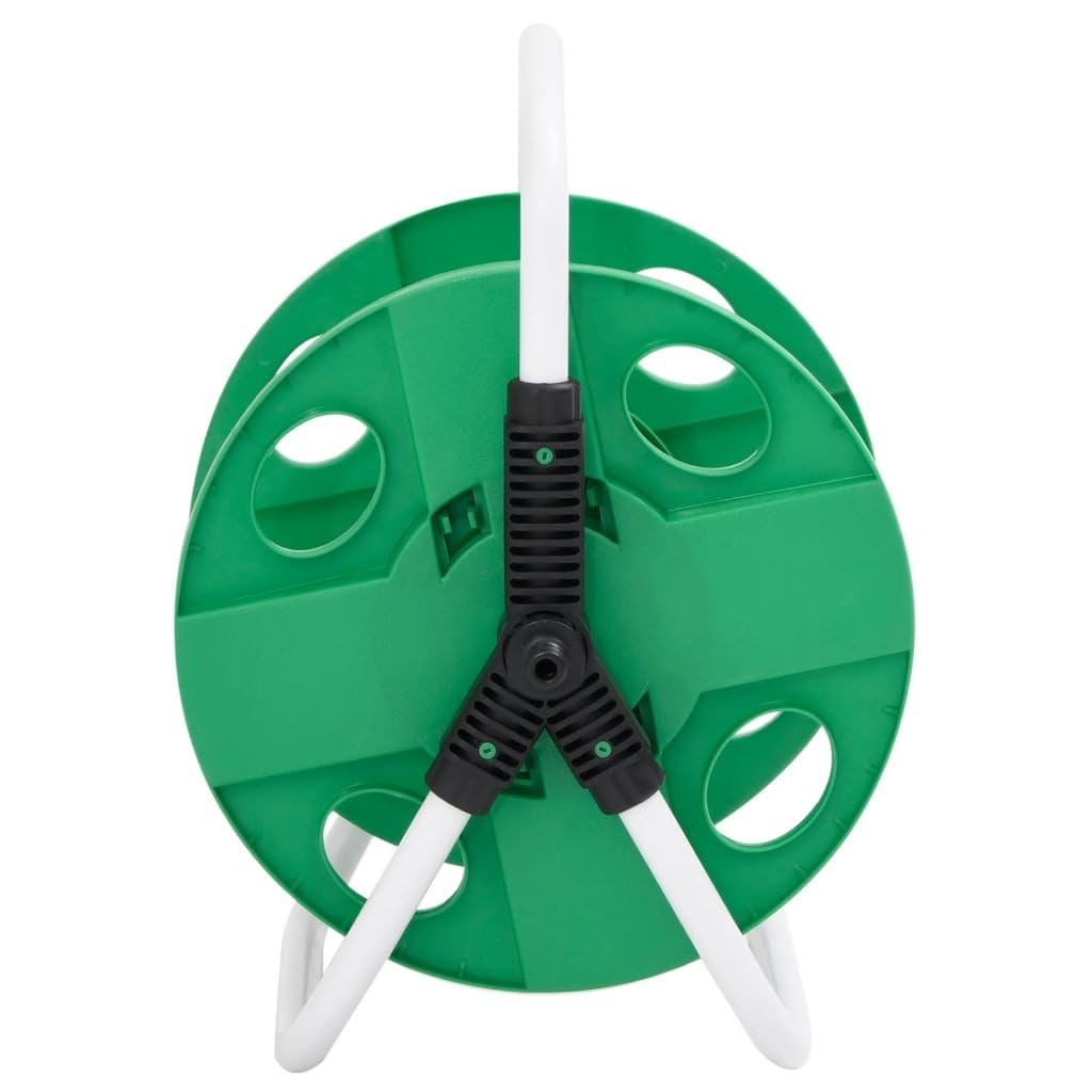 Enrouleur de tuyau autoportant en acier galvanisé pour tuyau d'arrosage de 45 m 1/2" avec manivelle, raccord sans pliage, peu encombrant et mobile pour jardin, terrasse, balcon