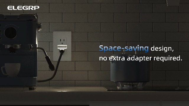 Image of ELEGRP Decorative Outlet Night Light, Electrical Wall Outlets with Built in Led Guidelight 3000K, Tamper Resistant Receptacle, 15 Amp 125 Volt, Plate Cover Included, Matte White, 1 Pack