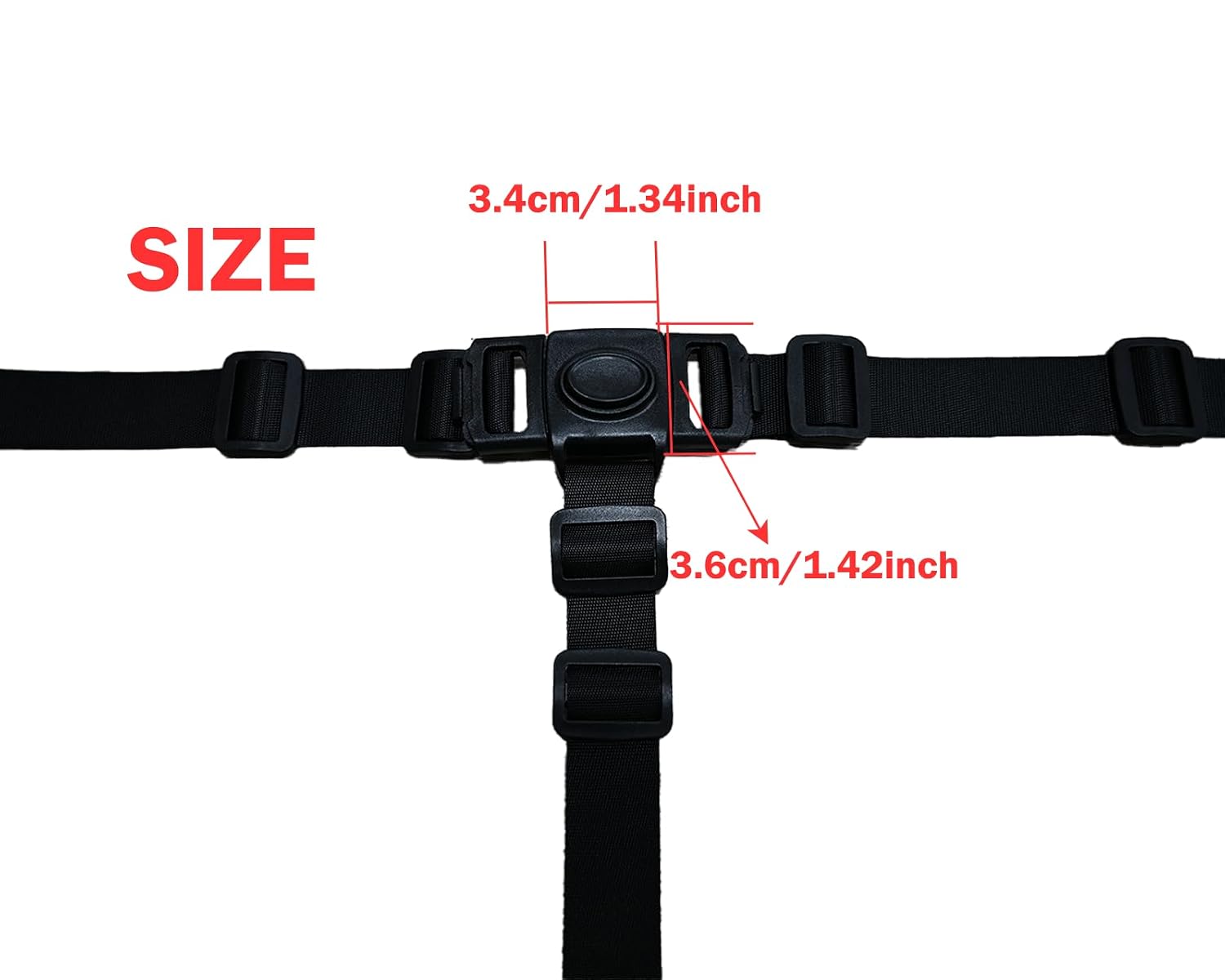 3 Point Seat Chest Harness Strap for Kids, Adjustable Baby Seat Strap, Kids High Chair Straps Replacement for High Chair (Black)