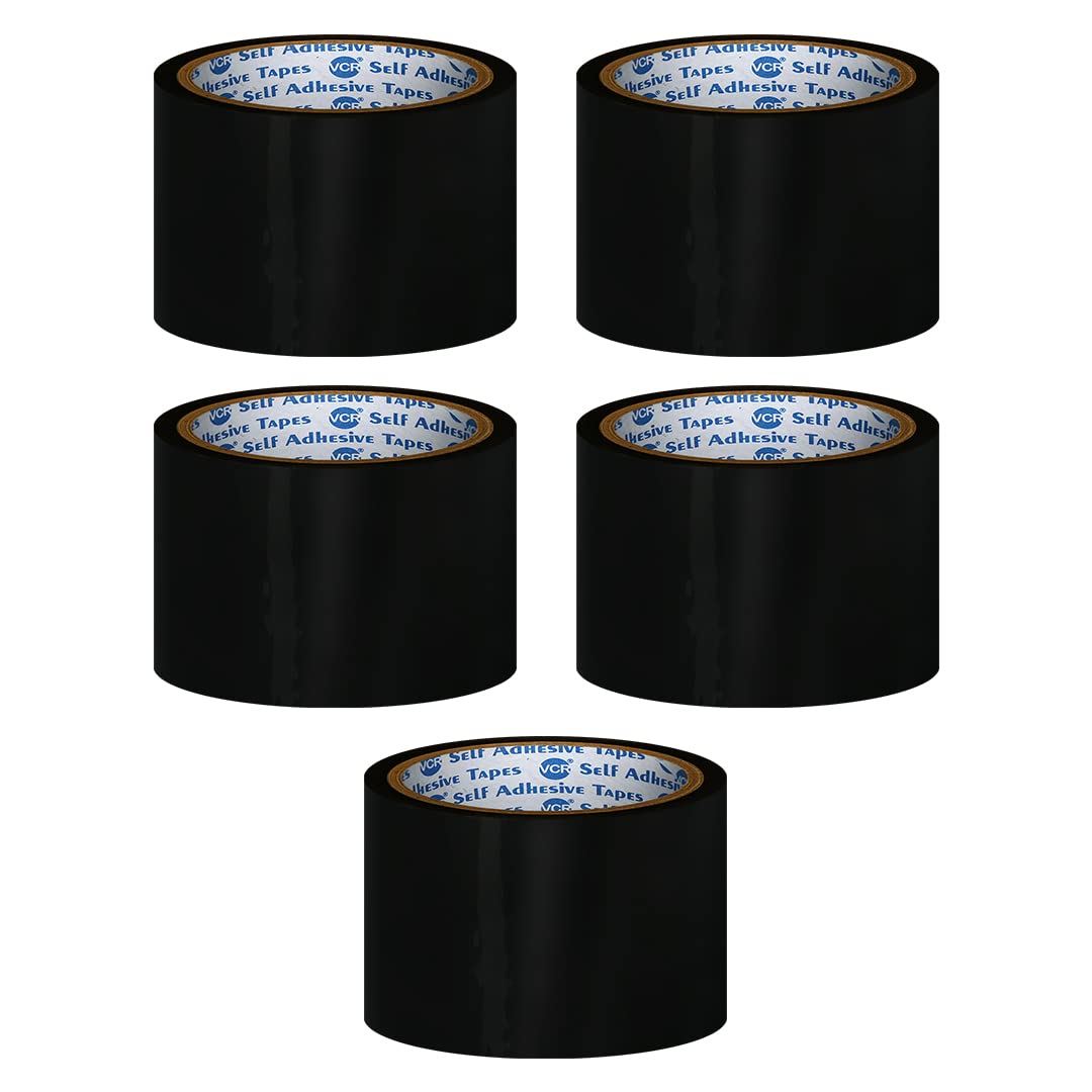 VCR Black Color Tape - 50 Meters in Length - 60mm / 2.5" Width - 05 Rolls Per Pack - BOPP Self Adhesive Tape for Arts and Craft use, Box Packing, Office and Home use (B07RWGW8K2) Amazon Price History, Amazon Price Tracker