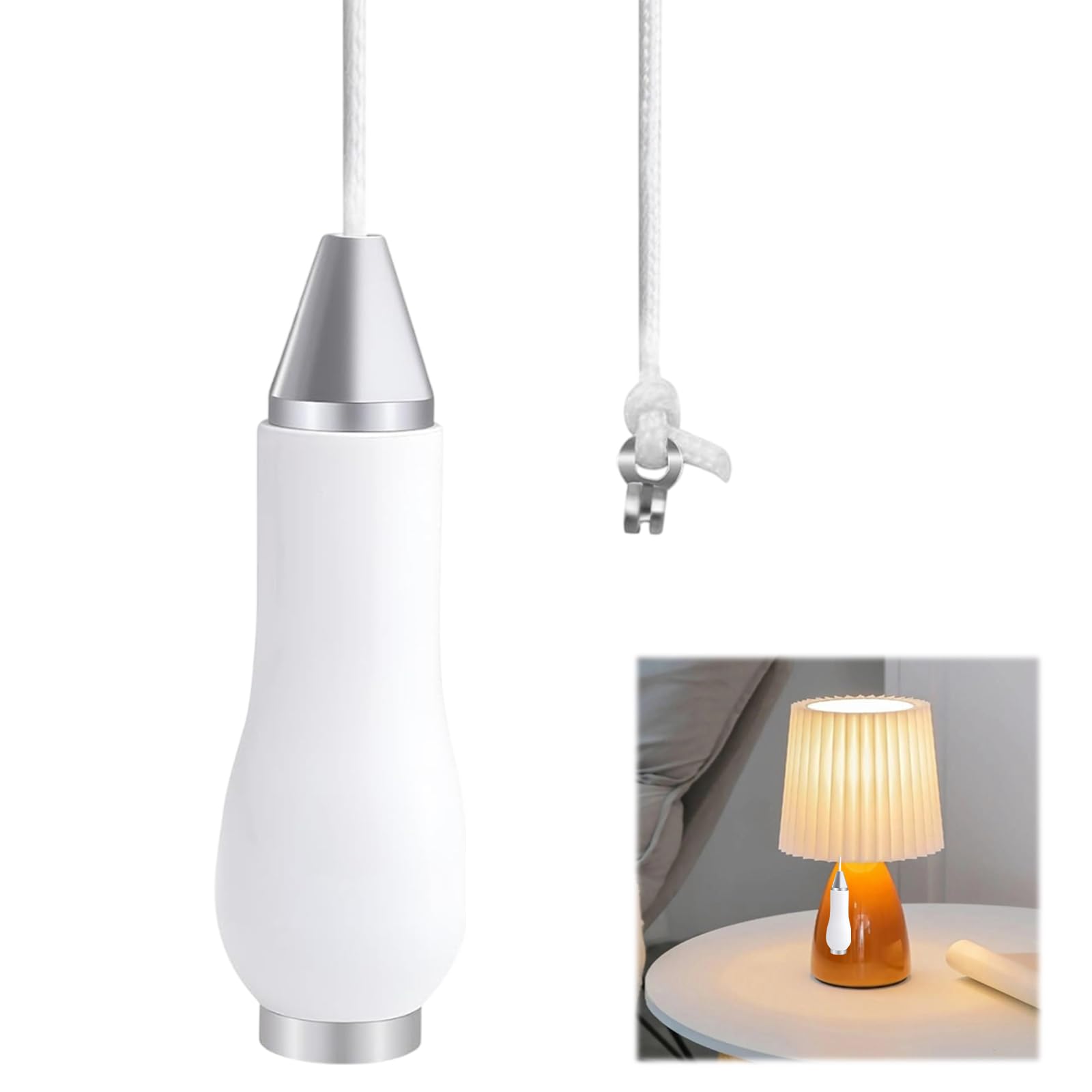 Madginine White Bathroom Light Pull Cord Handle,Light Pull Handle,Bathroom Pull Cord Handle,Pull Cord Light Switch Bathroom,Ceramic Bathroom Light Pull Cord,For Bedroom Classic Toilet Light Fan Switch (White)