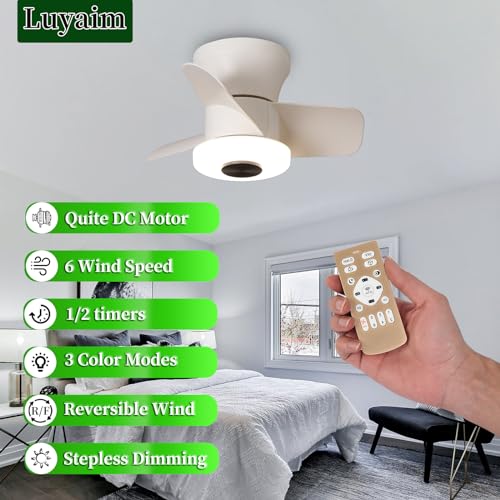 Plafonnier ventilateur de plafond moderne avec lumière LED variable