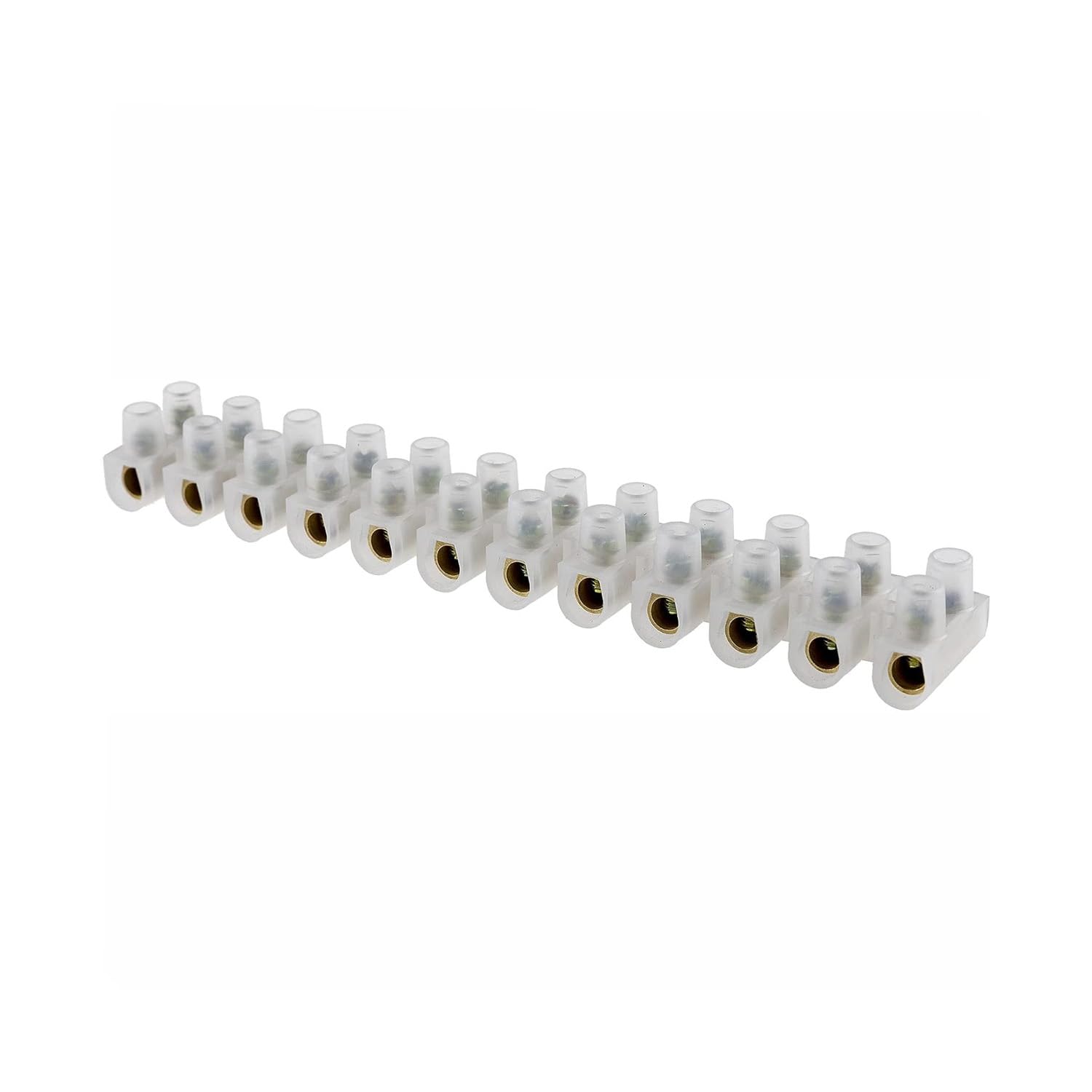 Regleta de conexión transparente 25mm, 60A, ideal para instalaciones eléctricas y conexiones seguras.