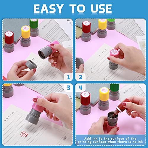 12 Pack Sorted Teacher Stamp Self-Inking Rubber Stamps Picture Stamps for Teachers Motivation Stamps Teacher Review Photosensitive Stamps Behavior Stamps for Kids Students School Classroom Homework - Image 4