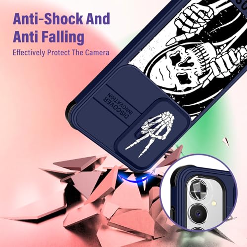 Funermei for Samsung Galaxy S24 FE Case with Ring Stand, Skeleton | Silde Camera Protection,Dual-Layer Hard PC Protection, Cute Girly Phone Cover for Women Girls - image 3