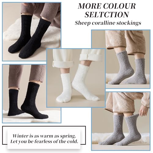 Image of DYW Mens Fuzzy Slipper Socks Super Soft Cozy Fluffy Winter Warm Sleeping Socks