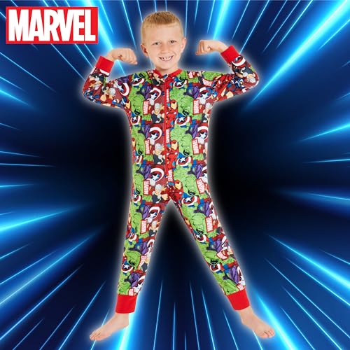 Marvel Fleece Pyjama for Boys - Cosy Kids PJs Comfy Loungewear - Boys Gifts (Multi Avengers, 4-5 Years)2