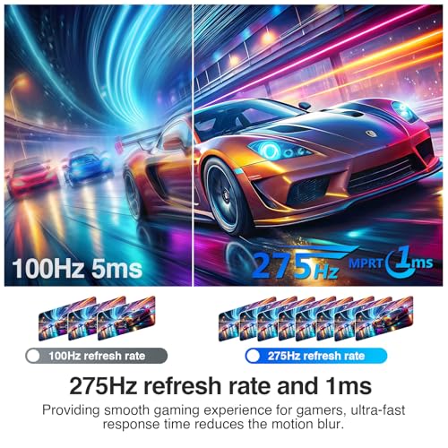 Image of Z-Edge 27 Inch Gaming Monitor, QHD (2560 x 1440p) 275Hz 240Hz Fast IPS Monitor, Support FreeSync, AG27QS 1ms MPRT Refresh Rate, sRGB 120%, 16.7M Colors, HDMIx2, DPx1